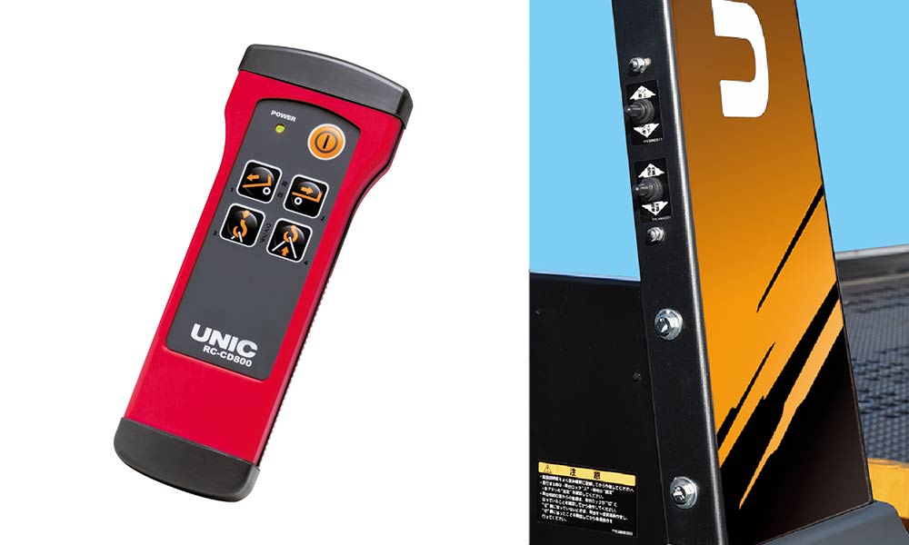 高性能ラジコン標準装備。さらに鳥居側面（助手席側）に操作スイッチ